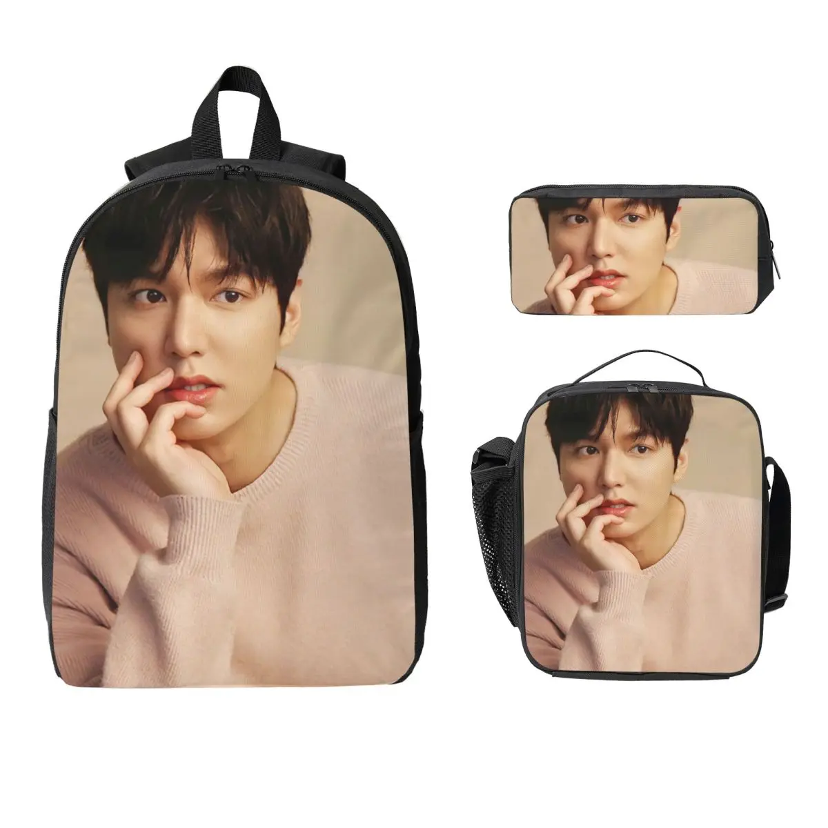 Kpop Lee Min Ho Backpack Boys Girls BookBag School Bag Computer Shoulder Bags 3ps Insulated Lunch Bag Pencil Case
Kpop Lee Min Ho Backpack Boys Girls BookBag School Bag Computer Shoulder Bags 3ps Insulated Lunch Bag Pencil Case