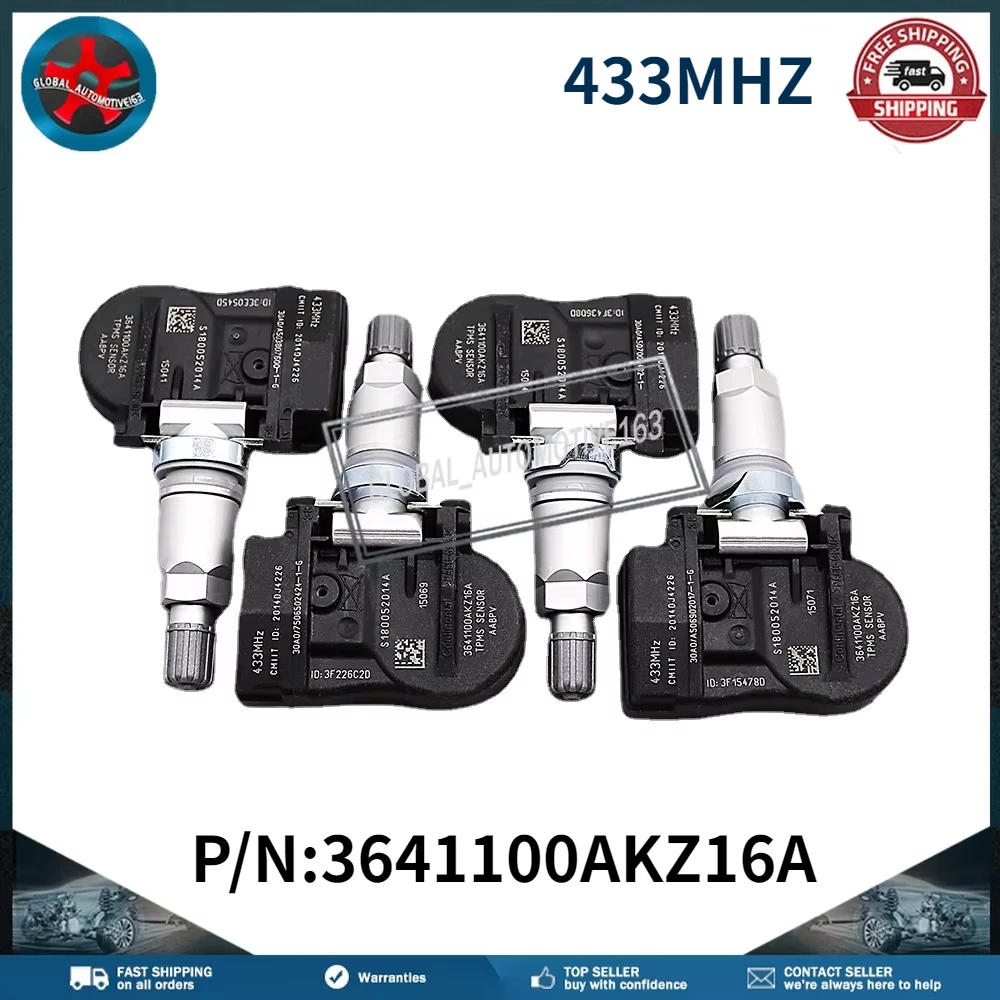 4PCS TPMS Tire Pressure Monitor Sensor 3641100AKZ16A 433MHz Tire Pressure Sensor For Great Wall Wingle5 C50 Haval H6 M6
4PCS TPMS Tire Pressure Monitor Sensor 3641100AKZ16A 433MHz Tire Pressure Sensor For Great Wall Wingle5 C50 Haval H6 M6