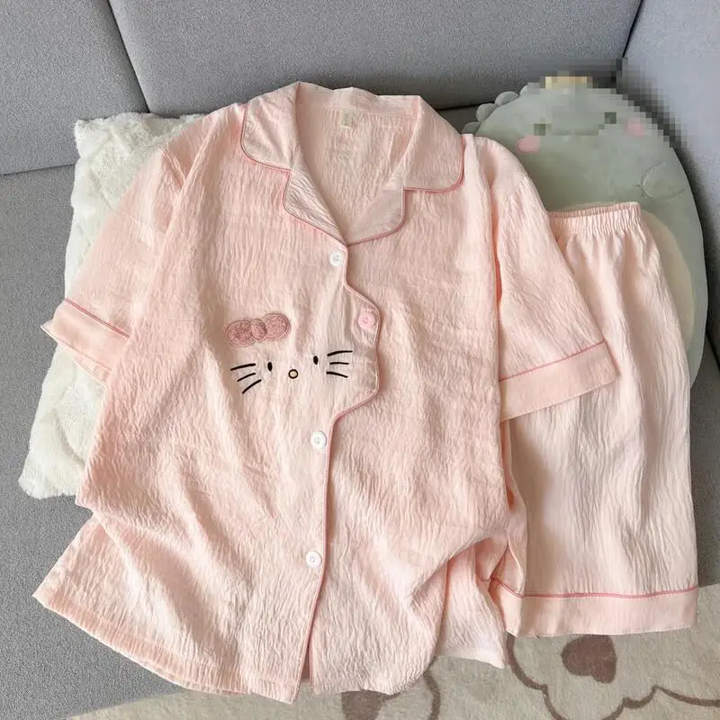 Cartoon Cute Student Home Clothes New Skin Friendly Breathable Pajamas Summer Fashion Women's Short Sleeved Shorts Set Sweet
Cartoon Cute Student Home Clothes New Skin Friendly Breathable Pajamas Summer Fashion Women's Short Sleeved Shorts Set Sweet