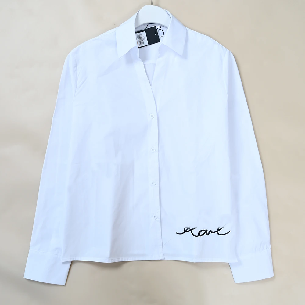 New Ladies Embroidered Letter V Collar Casual Long Sleeve Shirt Comfortable Breathable Skin-Friendly Summer Fashion Shirt
New Ladies Embroidered Letter V Collar Casual Long Sleeve Shirt Comfortable Breathable Skin-Friendly Summer Fashion Shirt