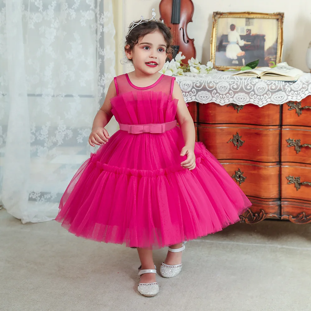 Girls Party Dresses Sleeveless Tulle Princess Dress Bow Belt Kids Girls Clothes For Parties, Birthday Dresses Luxury For Girls
Girls Party Dresses Sleeveless Tulle Princess Dress Bow Belt Kids Girls Clothes For Parties, Birthday Dresses Luxury For Girls