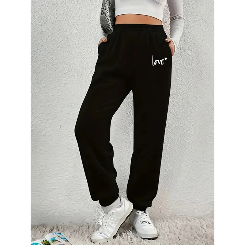 Women's Trousers Casual Loose Letter Printed Women's Drawstring Pants Elastic Waist Daily Wear Female Pants
Women's Trousers Casual Loose Letter Printed Women's Drawstring Pants Elastic Waist Daily Wear Female Pants