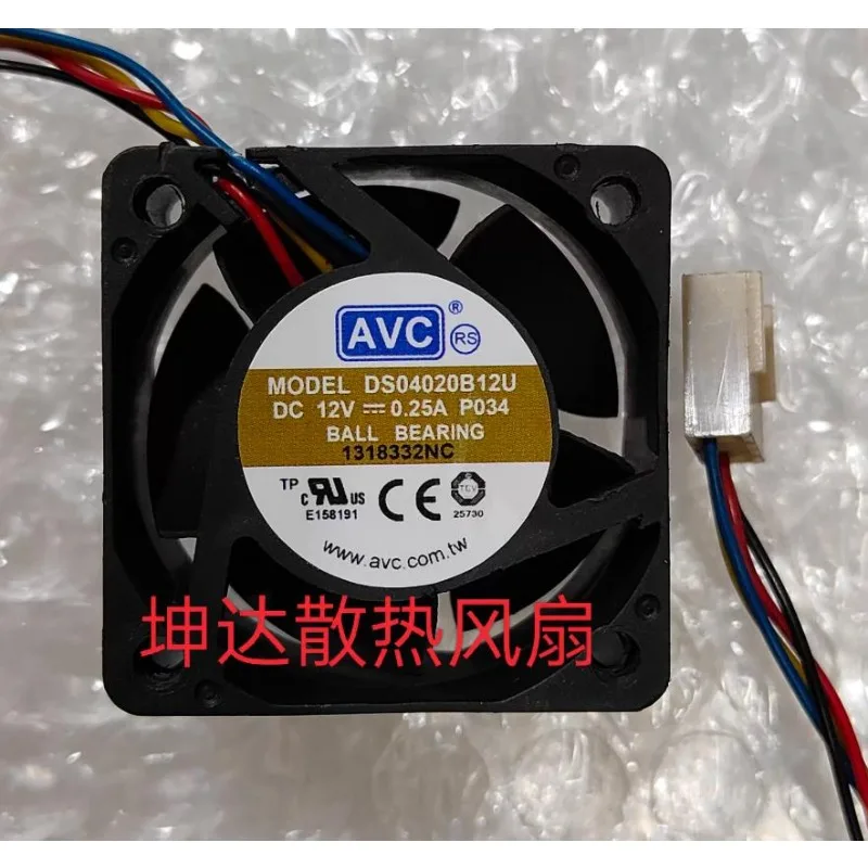 New Cooler Fan for AVC DS04020B12U 12V 0.25A 4020 4CM 4-wire PWM Temperature Controlled Cooling Fan 40*40*20MM
New Cooler Fan for AVC DS04020B12U 12V 0.25A 4020 4CM 4-wire PWM Temperature Controlled Cooling Fan 40*40*20MM