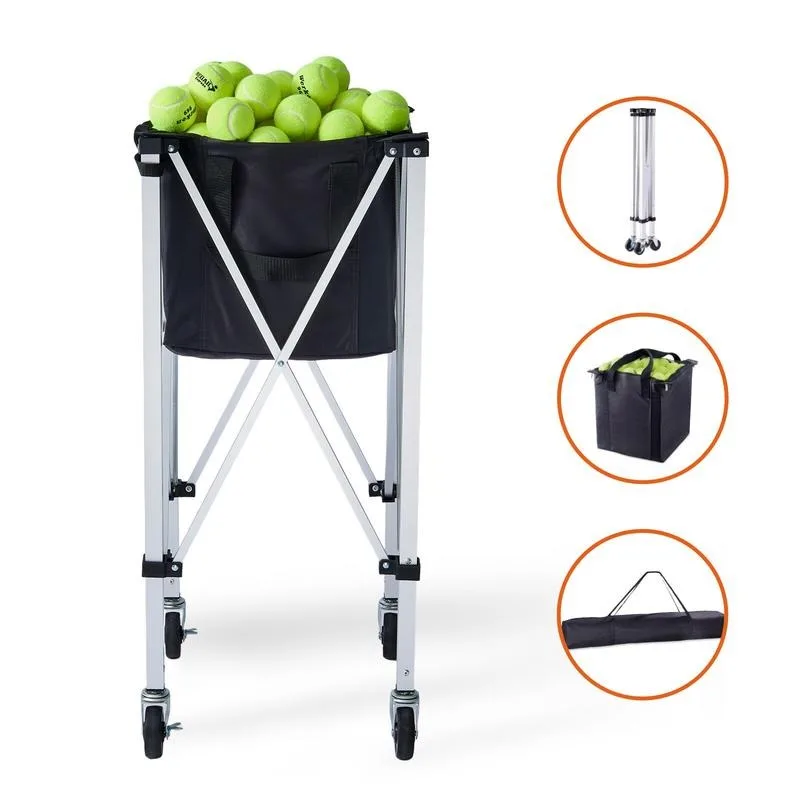 Foldable Tennis Ball Hopper, Holds 150 Tennis Balls, Lightweight Aluminum Alloy Tennis Ball Basket Cart with Wheels, Removable Bag, Carry Bag, Portable Sports Teaching Cart for Tennis Player
Foldable Tennis Ball Hopper, Holds 150 Tennis Balls, Lightweight Aluminum Alloy Tennis Ball Basket Cart with Wheels, Removable Bag, Carry Bag, Portable Sports Teaching Cart for Tennis Player