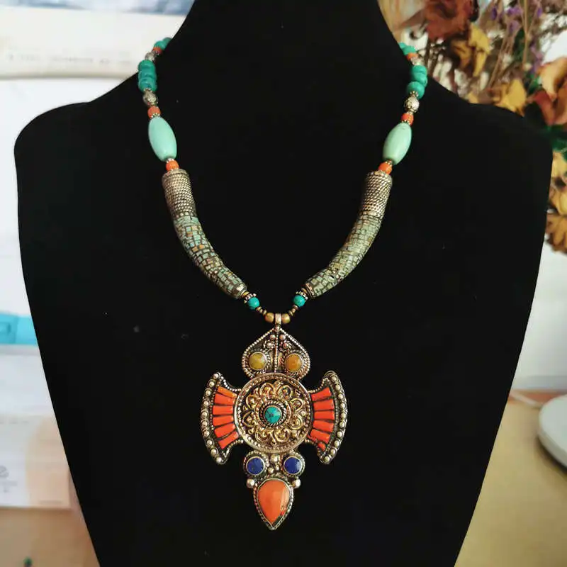 Mytery Fine Vintage Necklaces Collections Copper Inlaid Big Pendant Necklaces Ethnic Jewelry TNL184
Mytery Fine Vintage Necklaces Collections Copper Inlaid Big Pendant Necklaces Ethnic Jewelry TNL184
