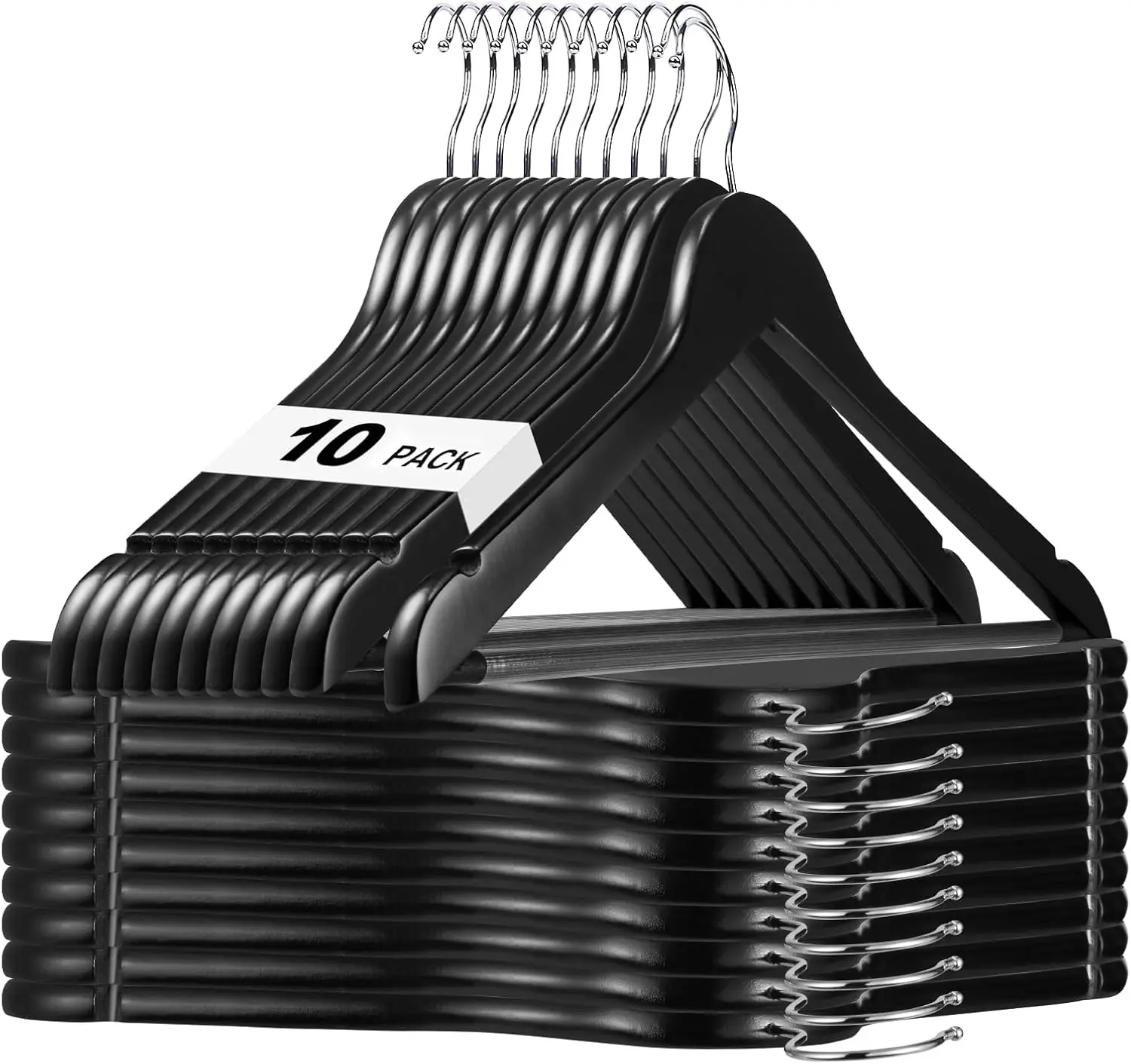 Solid Wood Hangers 10 Pack with Non Slip Pant Bar, Heavy Duty Coat Hangers for Closet, Smooth Finish for Shirts Suits Jackets
Solid Wood Hangers 10 Pack with Non Slip Pant Bar, Heavy Duty Coat Hangers for Closet, Smooth Finish for Shirts Suits Jackets