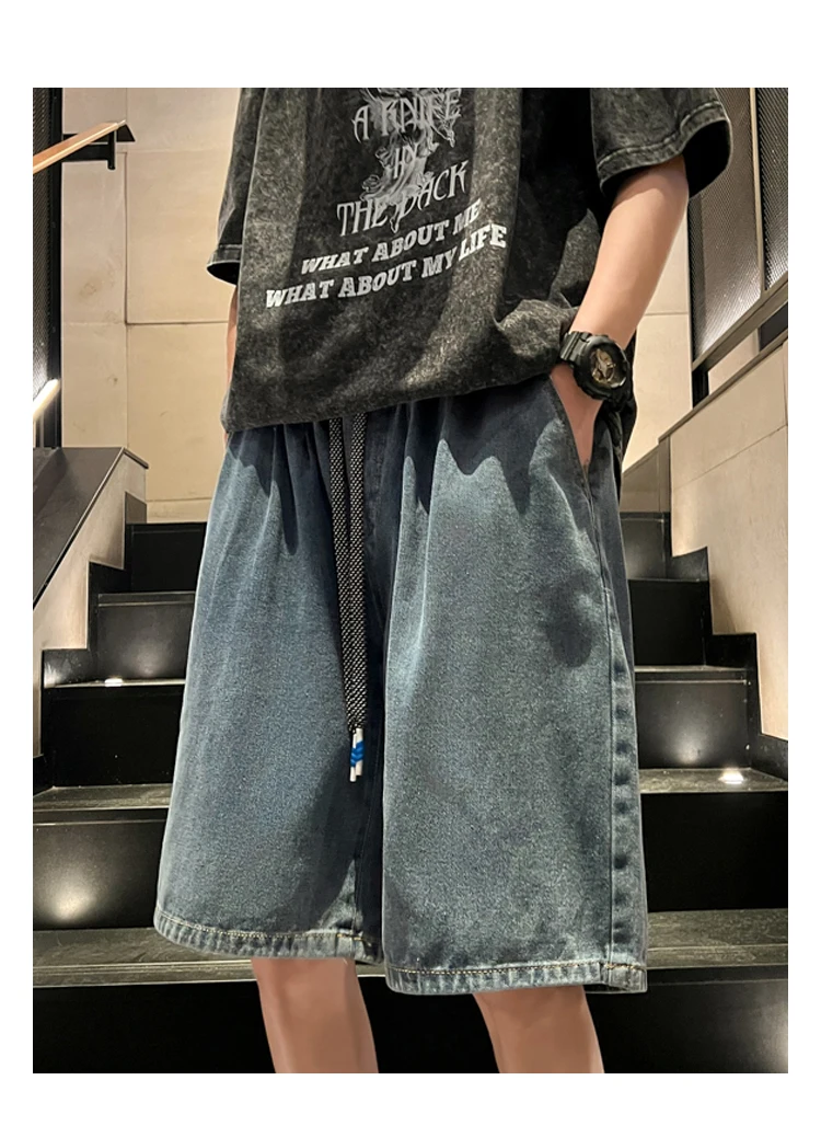 American Retro Waed Denim orts Men Summer Thin Loose Straight Leg Wide Pants High Street Trend Brand Five Six Pants
American Retro Waed Denim orts Men Summer Thin Loose Straight Leg Wide Pants High Street Trend Brand Five Six Pants