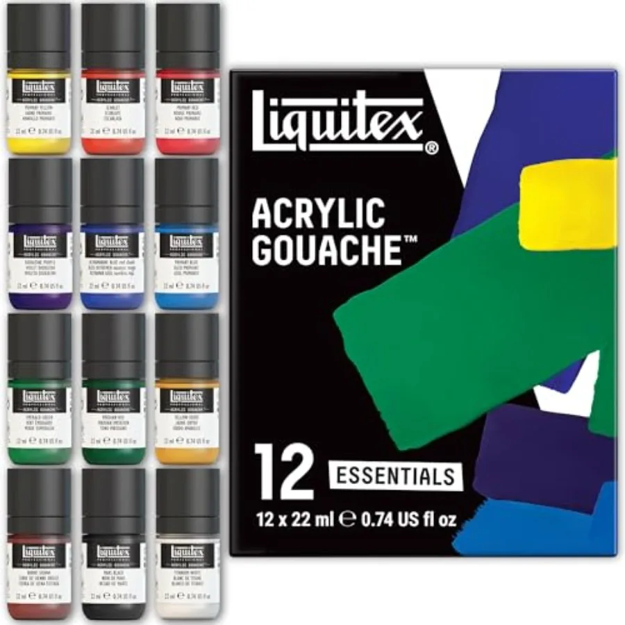 Professional Acrylic Gouache Paint, 12 x 22ml 0.74-oz
Professional Acrylic Gouache Paint, 12 x 22ml 0.74-oz