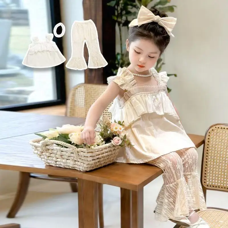 Girls' Summer Clothing Set 2026 New Children's Tank Top Strap Lace Mosquito Pants Two Piece Set Baby Summer Clothes
Girls' Summer Clothing Set 2026 New Children's Tank Top Strap Lace Mosquito Pants Two Piece Set Baby Summer Clothes