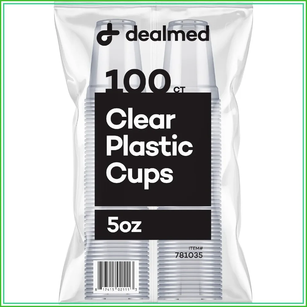 5 oz Disposable Plastic Cups, 100 Pack - Recyclable, Durable for Healthcare & Food Service
5 oz Disposable Plastic Cups, 100 Pack - Recyclable, Durable for Healthcare & Food Service