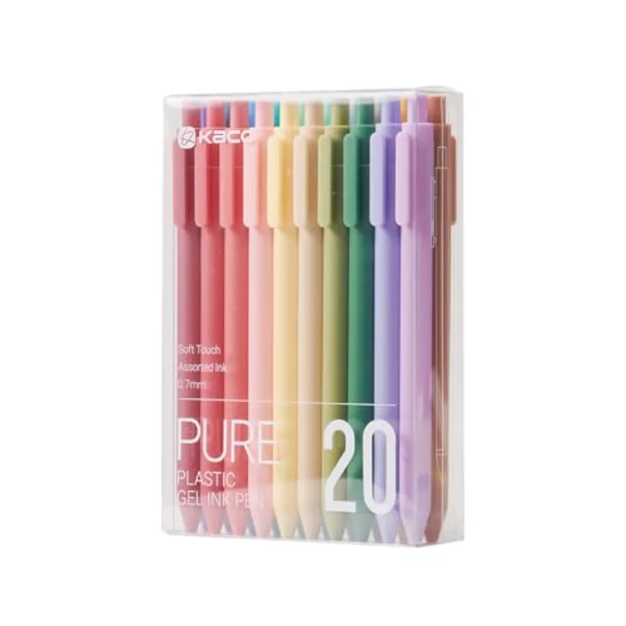 PURE Gel Pens 20 Color Ink Assorted 0.7 mm, Medium Point, Aesthetic Cute Stationery Pens for Journaling Pens 20 Assorted Ink -
PURE Gel Pens 20 Color Ink Assorted 0.7 mm, Medium Point, Aesthetic Cute Stationery Pens for Journaling Pens 20 Assorted Ink -