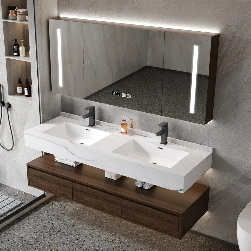 Bathroom Cabinet with Slate Basin Storage Vanity Sink Closed Toilet Mirror Shelf Floor Double Washbasin Wooden Drawer Bathroom
Bathroom Cabinet with Slate Basin Storage Vanity Sink Closed Toilet Mirror Shelf Floor Double Washbasin Wooden Drawer Bathroom