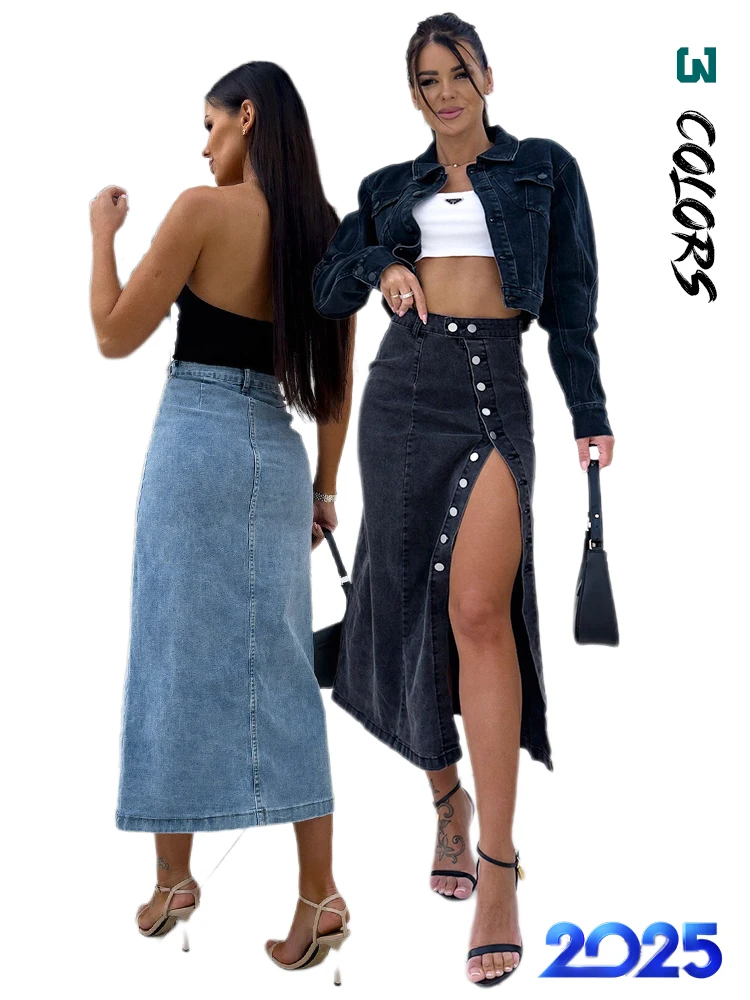 Sexy Streetwear Button Women Skirt Autumn Winter Elegant Denim Skirt Female High Waist Casual Single Button Bodycon Long Skirts
Sexy Streetwear Button Women Skirt Autumn Winter Elegant Denim Skirt Female High Waist Casual Single Button Bodycon Long Skirts
