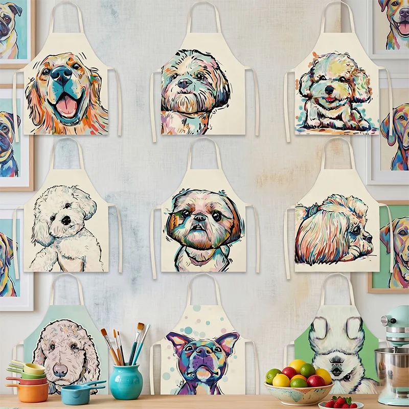 Cute Dog Print Kitchen Apron Women Men Colorful Animal Watercolor Cooking Baking Accessories Chef BBQ Cleaning Canvas Pinafore
Cute Dog Print Kitchen Apron Women Men Colorful Animal Watercolor Cooking Baking Accessories Chef BBQ Cleaning Canvas Pinafore