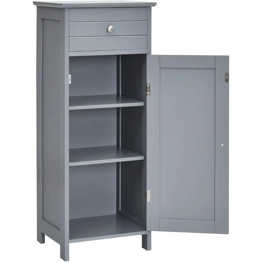 Bathroom Freestanding Side Storage Organizer, Single Door Floor Storage Cabinet with Drawer & Adjustable Shelves
Bathroom Freestanding Side Storage Organizer, Single Door Floor Storage Cabinet with Drawer & Adjustable Shelves