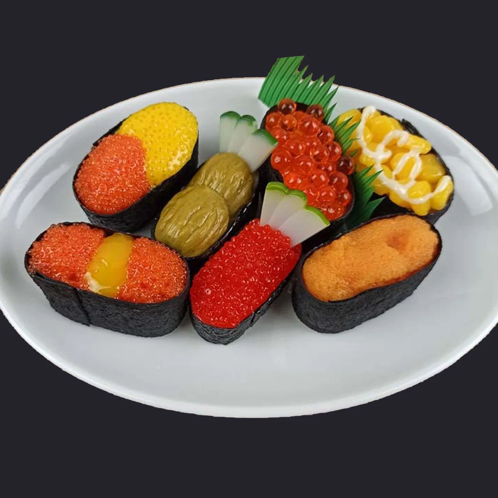zushi Fake prop food Salmon tuna Scallop Squid Shrimp Rice Sashimi urchin Fish Crab Roe Golden Corn Simulation sushi
zushi Fake prop food Salmon tuna Scallop Squid Shrimp Rice Sashimi urchin Fish Crab Roe Golden Corn Simulation sushi