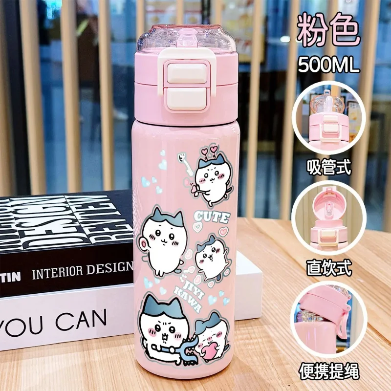 500ml Kawaii Hachiware Insulated Water Cup Dual Drink Design Direct Sip Straw Leakproof Stainless Steel Tumbler Character Print
500ml Kawaii Hachiware Insulated Water Cup Dual Drink Design Direct Sip Straw Leakproof Stainless Steel Tumbler Character Print