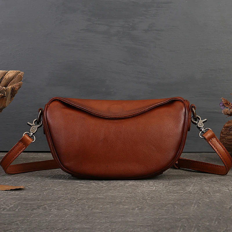 New Vintage Cowhide Genuine Leather Saddlebag For Women Simple Commuting Shoulder Crossbody Bag Lady Casual Messenger Bag M993
New Vintage Cowhide Genuine Leather Saddlebag For Women Simple Commuting Shoulder Crossbody Bag Lady Casual Messenger Bag M993
