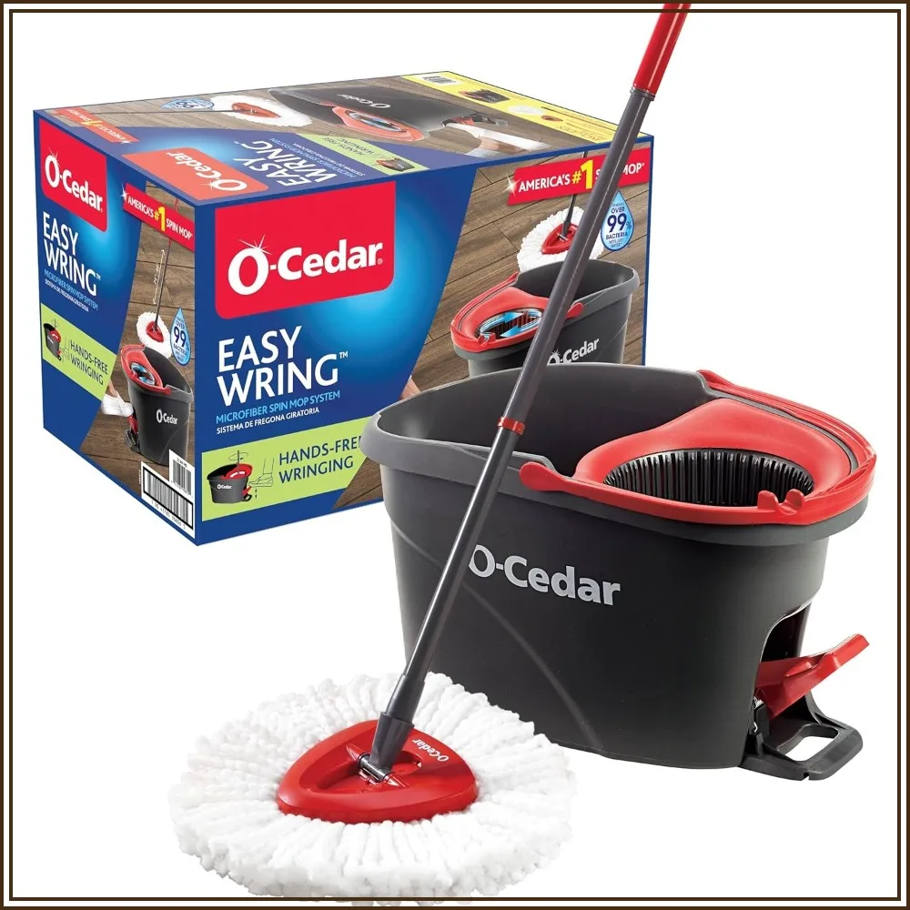 Microfiber Spin Mop and Bucket Cleaning System with Hands-Free Wringer, Deep Cleaning Mop for Home, Hardwood Floors
Microfiber Spin Mop and Bucket Cleaning System with Hands-Free Wringer, Deep Cleaning Mop for Home, Hardwood Floors