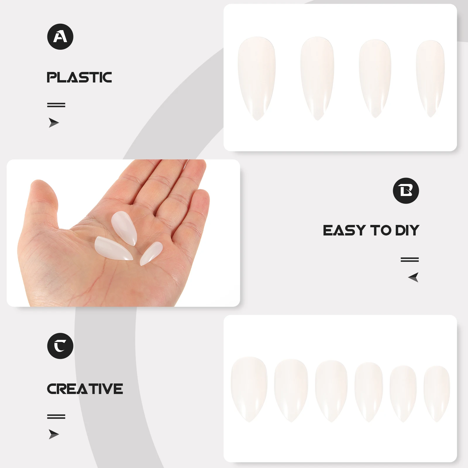 1 Set of 600pcs Fake Nail Tips Patches Artificial Nail Decals Manicure Stickers for Women Lady (White)
1 Set of 600pcs Fake Nail Tips Patches Artificial Nail Decals Manicure Stickers for Women Lady (White)