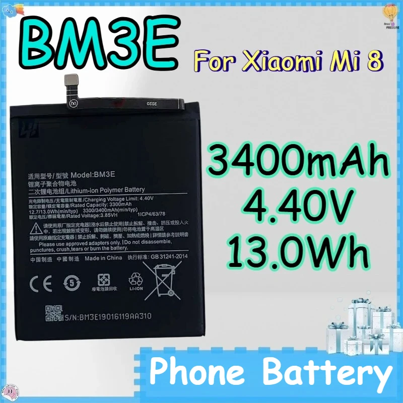 BM3E 3400mAh 4.40V 13.0Wh Mobile Phone Battery for Xiaomi Mi 8 Lithium-ion Polymer Battery
BM3E 3400mAh 4.40V 13.0Wh Mobile Phone Battery for Xiaomi Mi 8 Lithium-ion Polymer Battery