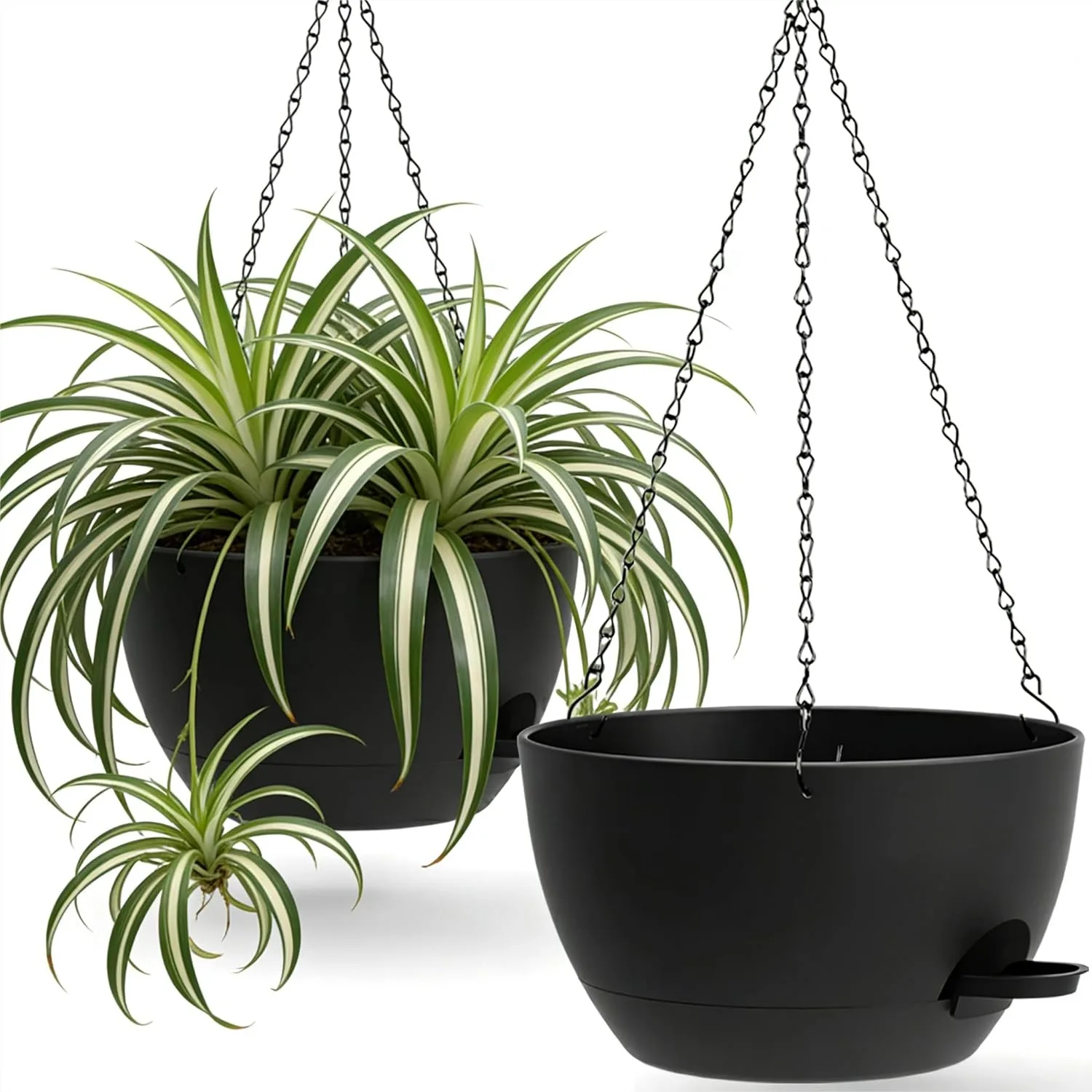 Self Watering Hanging Planters 2 Pack 13 Inch with 50 Oz Reservoir for Indoor Outdoor Plants, Black
Self Watering Hanging Planters 2 Pack 13 Inch with 50 Oz Reservoir for Indoor Outdoor Plants, Black