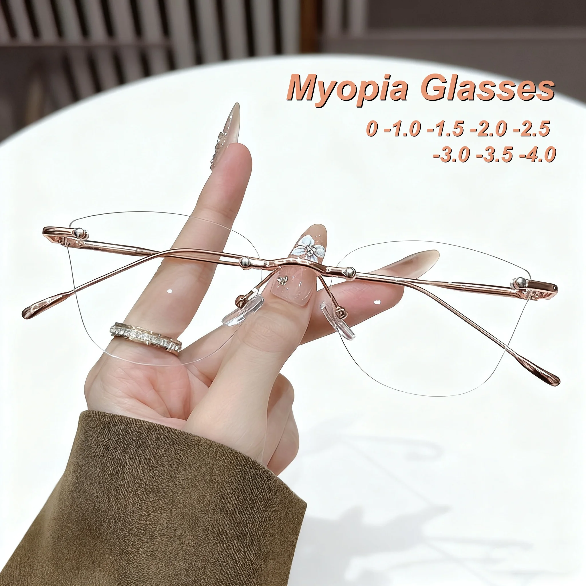 2025 New Fashionable Frameless Cutting Edge Women's Myopia Glasses Ultra Light Neutral Elegant Luxury Anti Blue Light Glasses
2025 New Fashionable Frameless Cutting Edge Women's Myopia Glasses Ultra Light Neutral Elegant Luxury Anti Blue Light Glasses