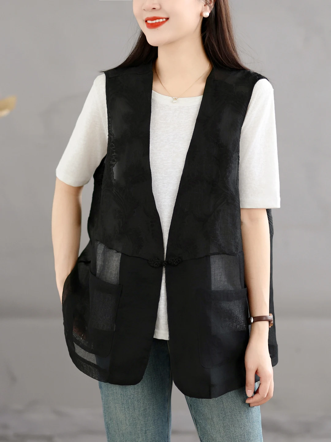 Retro Style Vest Jacket V-Neck Button up Layering Top Age-Defying Summer New Arrival Women's Fashion Sleeveless Outerwear
Retro Style Vest Jacket V-Neck Button up Layering Top Age-Defying Summer New Arrival Women's Fashion Sleeveless Outerwear