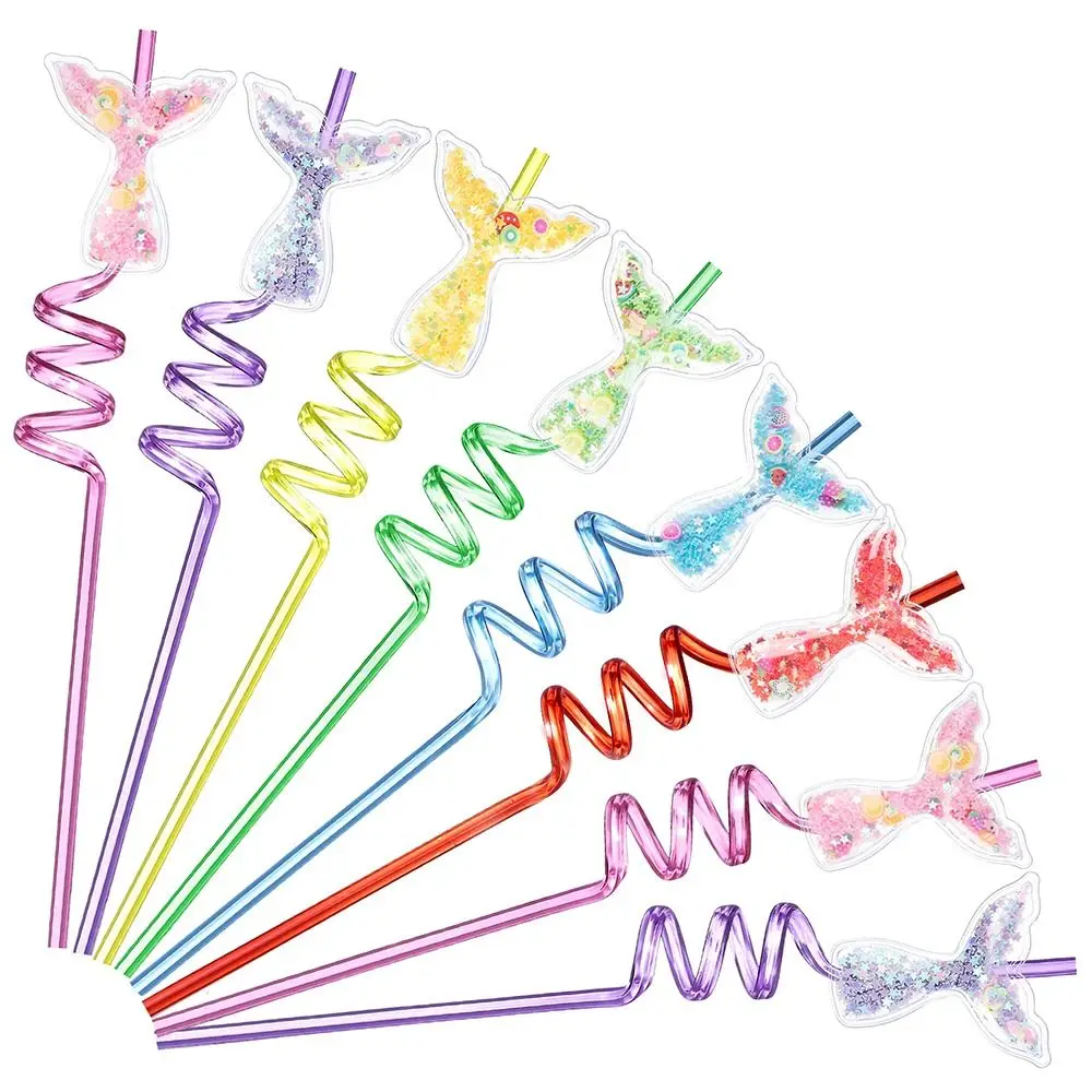 8Pcs Fun Cartoon Mermaid Tail Straws PETR Reusable Spiral Straw Creative Transparent Party Straws Bar Accessories
8Pcs Fun Cartoon Mermaid Tail Straws PETR Reusable Spiral Straw Creative Transparent Party Straws Bar Accessories