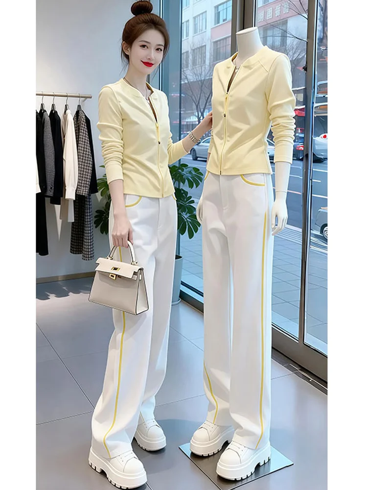 Casual Pure Color Sweatshirt Jacket And Straight Leg Pants Two Piece Set Comfortable High Waist T-Shirt Zipper Closure Summer...
Casual Pure Color Sweatshirt Jacket And Straight Leg Pants Two Piece Set Comfortable High Waist T-Shirt Zipper Closure Summer...