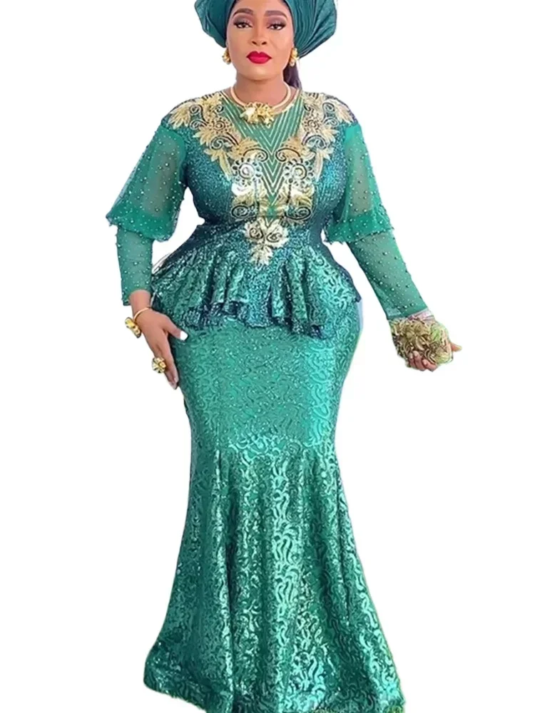 Plus Size African Party Dresses for Women 2025 New Fashion Dashiki Ankara Sequin Wedding Gowns Elegant Muslim Maxi Dress Outfits
Plus Size African Party Dresses for Women 2025 New Fashion Dashiki Ankara Sequin Wedding Gowns Elegant Muslim Maxi Dress Outfits
