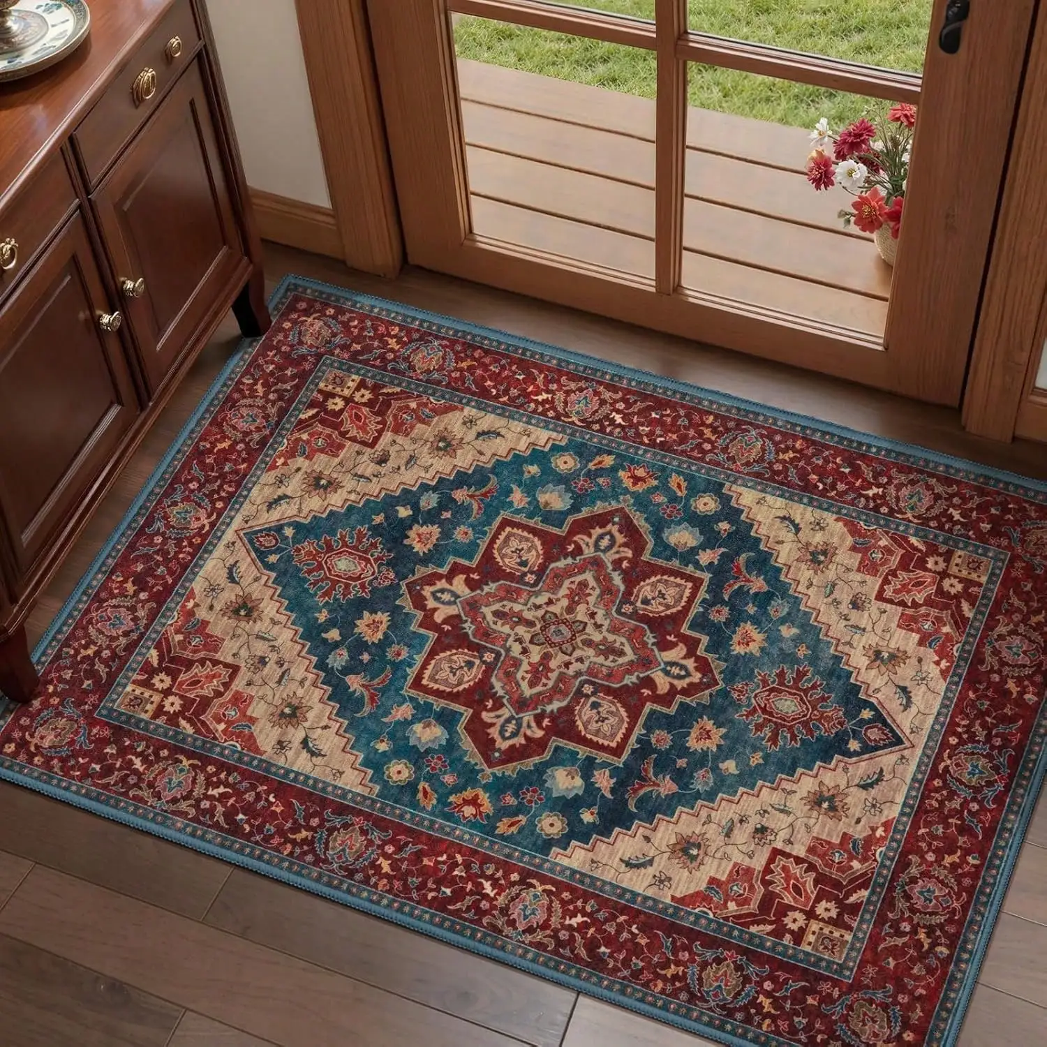 Washable Area Rug, Vintage Indoor Rug For Living Room, Non Slip Machine Washable Large Rug, Soft Print Distressed Grey Farmh
Washable Area Rug, Vintage Indoor Rug For Living Room, Non Slip Machine Washable Large Rug, Soft Print Distressed Grey Farmh