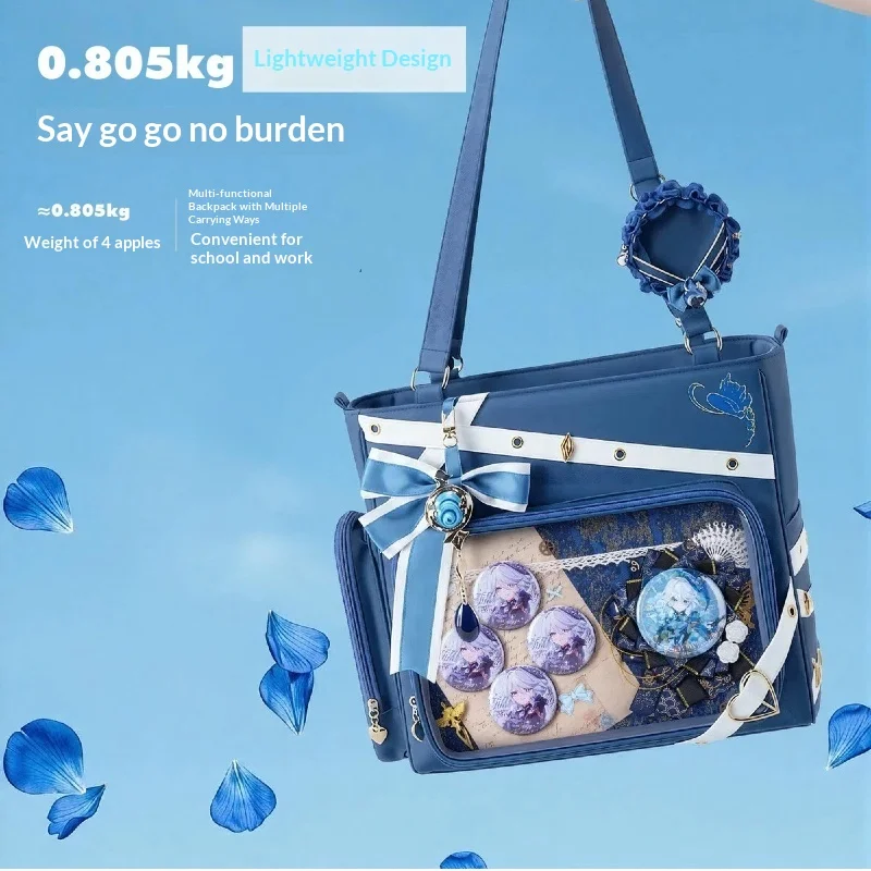 Genshin Impact Furina Ita Bag W/ Clear Window & Insert - Large Blue Crossbody - Lightweight Anime School Work Shoulder Bag
Genshin Impact Furina Ita Bag W/ Clear Window & Insert - Large Blue Crossbody - Lightweight Anime School Work Shoulder Bag