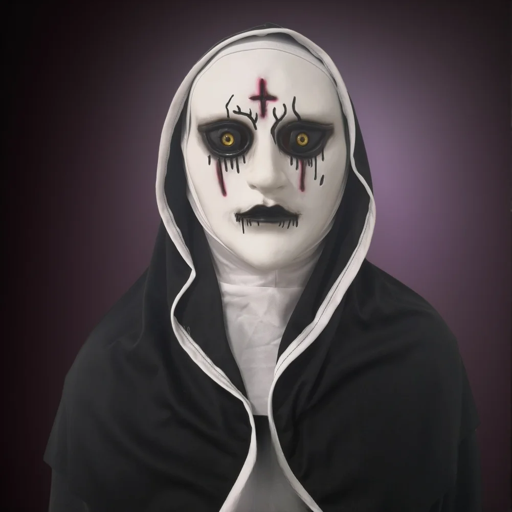 Scary Nun Latex Mask Halloween Costume Rubber Cosplay Prop for Stage Bar Entertainment Escape Room Mask Cross Makeup Party Mask
Scary Nun Latex Mask Halloween Costume Rubber Cosplay Prop for Stage Bar Entertainment Escape Room Mask Cross Makeup Party Mask