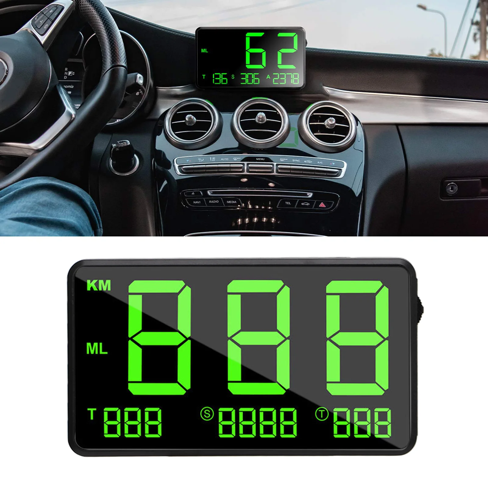 Car HUD Display GPS Speedometer Digital Car HUD Display Green Light GPS Speedometer with Speed Fatigue Driving Warning
Car HUD Display GPS Speedometer Digital Car HUD Display Green Light GPS Speedometer with Speed Fatigue Driving Warning