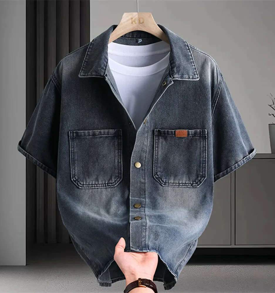 2025 Summer new style Men's short sleeve casual shirts denim Shirt men fashion casual cotton shirts men clothes size -4XL
2025 Summer new style Men's short sleeve casual shirts denim Shirt men fashion casual cotton shirts men clothes size -4XL