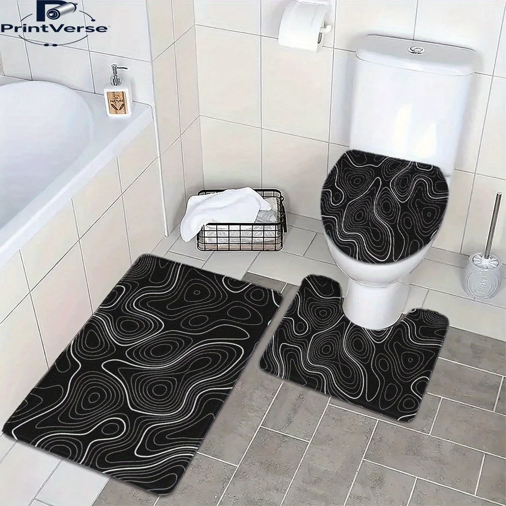 Elevate your bathroom experience White Contour Lines on Black Background Bathroom Accessories Set Suitable for showers and bathr
Elevate your bathroom experience White Contour Lines on Black Background Bathroom Accessories Set Suitable for showers and bathr