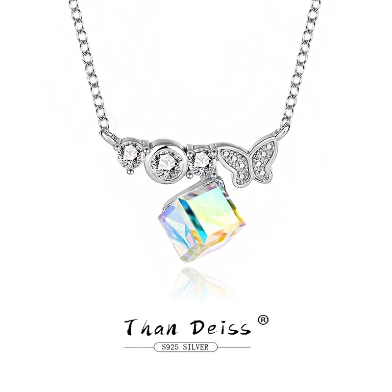 Radiant Butterfly & Sugar Cube Necklace | S925 Sterling Silver | Austrian Crystal Women's Luxury Accessories
Radiant Butterfly & Sugar Cube Necklace | S925 Sterling Silver | Austrian Crystal Women's Luxury Accessories