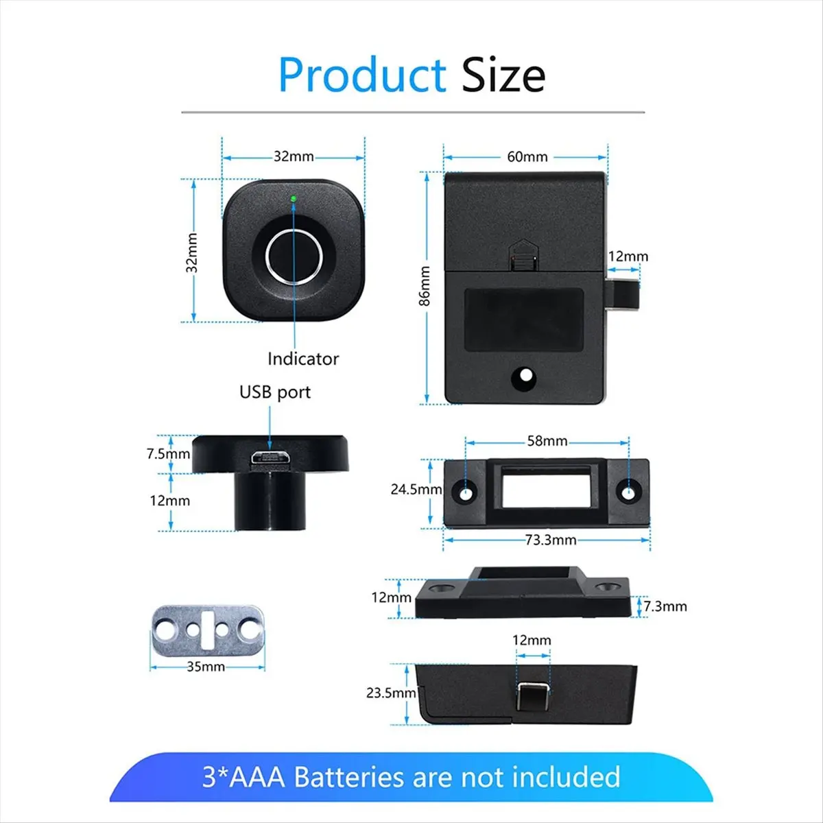 A89X Smart Biometric Cabinet Lock - Keyless Hidden File Drawer Wardrobe Lock for Home Office
A89X Smart Biometric Cabinet Lock - Keyless Hidden File Drawer Wardrobe Lock for Home Office