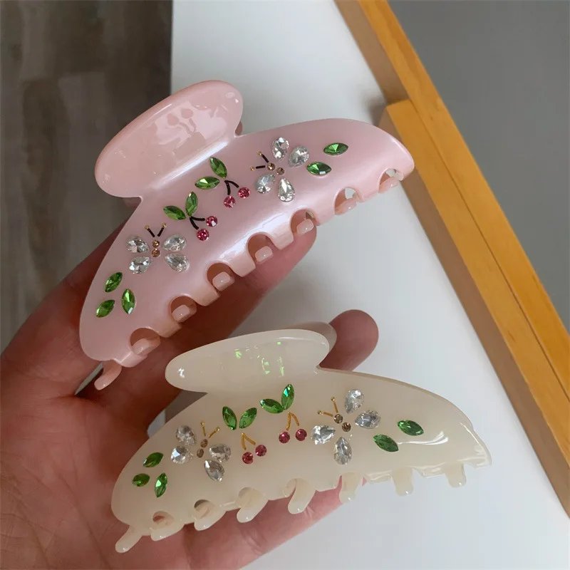 Elegant French Acetate Cherry Hair Claw Clips Delicate Luxury Full Diamond Butterfly Hair Claws Back Head Shark Clip For Women
Elegant French Acetate Cherry Hair Claw Clips Delicate Luxury Full Diamond Butterfly Hair Claws Back Head Shark Clip For Women