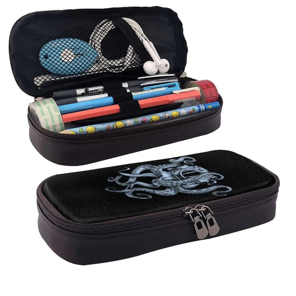 Octopus Scuba Diver Helmet Leather Pencil Case Pencil Pouch Storage Stationery Supplies Pen Box Pencil Bag for Studen School
Octopus Scuba Diver Helmet Leather Pencil Case Pencil Pouch Storage Stationery Supplies Pen Box Pencil Bag for Studen School