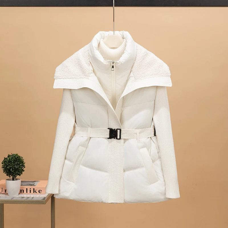 Faionable Fce Lined Thiened Women's Vest Belted Waist in Autumn Winter Polyester Fiber Cotton Jaet Outerwear
Faionable Fce Lined Thiened Women's Vest Belted Waist in Autumn Winter Polyester Fiber Cotton Jaet Outerwear