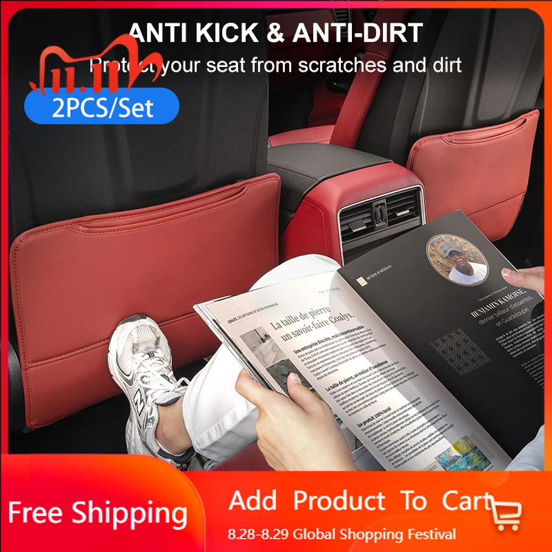 Interior Stickers 2PCS Car Seat Back Protector For Porsche Cayenne Panamera 2018-2023 PU Leather Anti Kick Dirty Pad With Storag
Interior Stickers 2PCS Car Seat Back Protector For Porsche Cayenne Panamera 2018-2023 PU Leather Anti Kick Dirty Pad With Storag