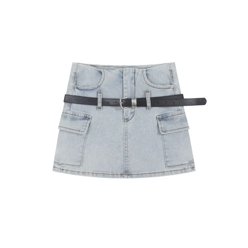 Fashion Cargo Pocket Design Denim Skirt Women's A- Line Skirt High Waist Slimming Streetwear Skirts
Fashion Cargo Pocket Design Denim Skirt Women's A- Line Skirt High Waist Slimming Streetwear Skirts