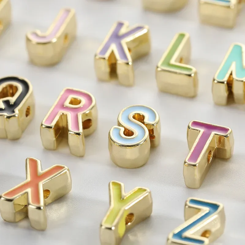 Handmade diy bracelet accessories and ornaments, perforated alloy letter beads for jewelry, oil-dripping letter spacer beads
Handmade diy bracelet accessories and ornaments, perforated alloy letter beads for jewelry, oil-dripping letter spacer beads