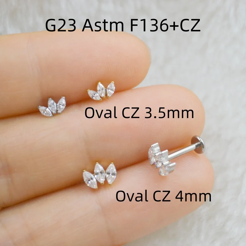 10pcs Body Jewelry G23 Titanium Oval CZ Lip Labret Bar Ear Helix Tragus Rook Bar Stud Body Piercing Jewelry 16G~1.2mmNEW
10pcs Body Jewelry G23 Titanium Oval CZ Lip Labret Bar Ear Helix Tragus Rook Bar Stud Body Piercing Jewelry 16G~1.2mmNEW