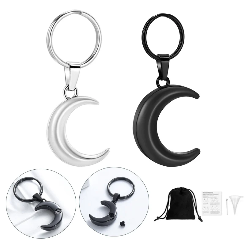 Moon Key Chain Cremation Jewelry Urn for Human/Pet Ashes Stainless Steel Keyrings Keepsake Memorial Men Women
Moon Key Chain Cremation Jewelry Urn for Human/Pet Ashes Stainless Steel Keyrings Keepsake Memorial Men Women