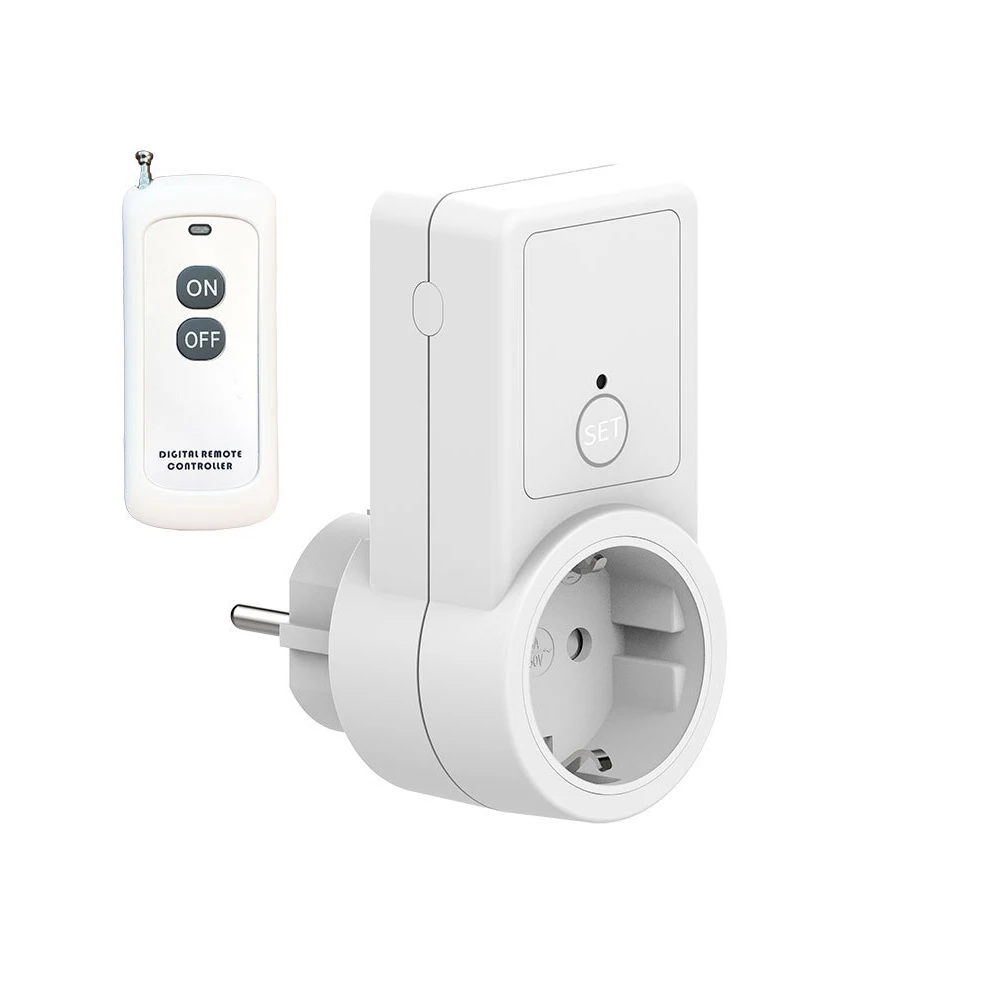 433.92MHZ RF Wireless Remote Control Socket Power Outlet Light Switch Socket Remote Control Socket EU Plug Outlet for Smart Home
