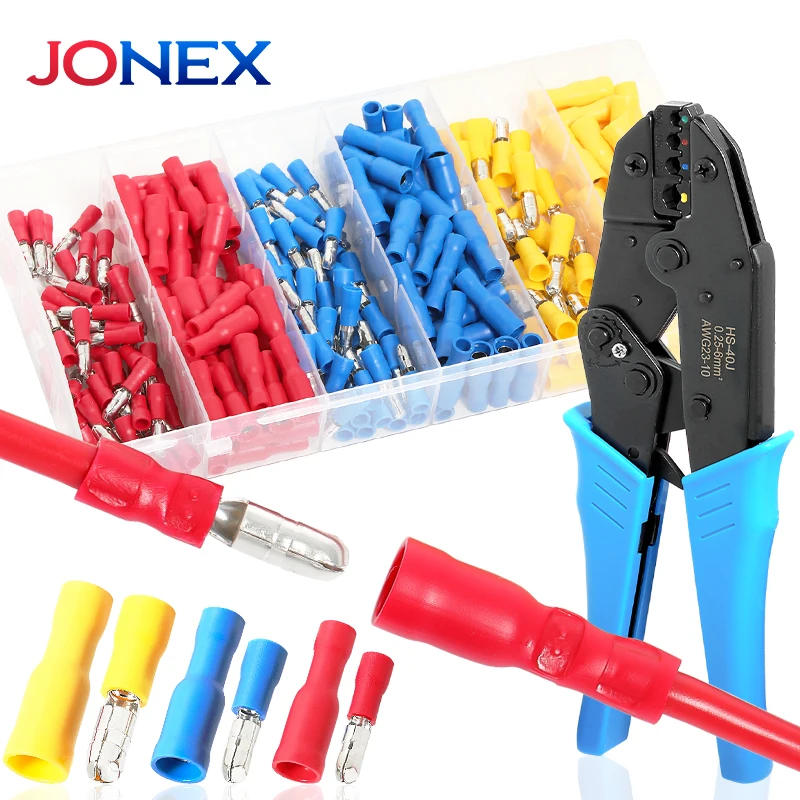 260PCS Bullet Crimp Terminals Electrical Wire Connector Kit Insulated Male and Female Connection For Car Auto Motorcycle Cables
260PCS Bullet Crimp Terminals Electrical Wire Connector Kit Insulated Male and Female Connection For Car Auto Motorcycle Cables