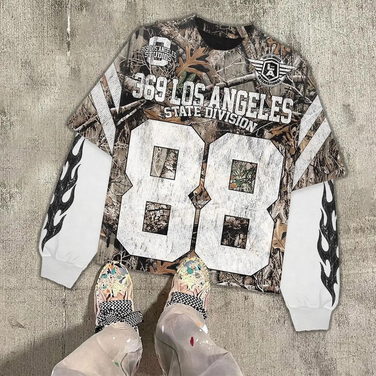 Y2k Street Fashion Camouflage Splicing Shirt Women's T-shirt Men's American Casual Printed Long-sleeved Retro Harajuku Loose Top
Y2k Street Fashion Camouflage Splicing Shirt Women's T-shirt Men's American Casual Printed Long-sleeved Retro Harajuku Loose Top